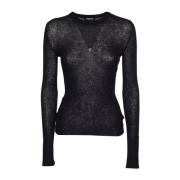 Stijlvolle Sweaters met Girocollo Detail Dondup , Black , Dames