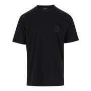 Katoenen T-shirt met Logodetail Giorgio Armani , Black , Heren