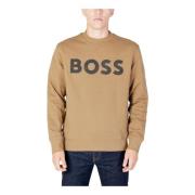 Heren Bruine Print Sweatshirt Hugo Boss , Brown , Heren