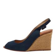 Pre-owned Canvas sandals Christian Louboutin Pre-owned , Blue , Dames