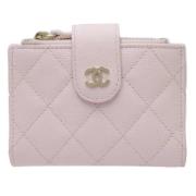 Pre-owned Leather wallets Chanel Vintage , Pink , Dames