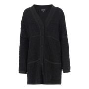 Wolmix V-hals Cardigan Zwart Giorgio Armani , Black , Dames