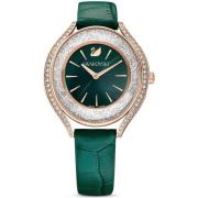 Crystalline Aura Groene Leren Horloge Swarovski , Green , Dames