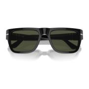 Stijlvolle Unisex Zonnebril met Acetaat Montuur Persol , Black , Heren