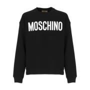 Zwarte Katoenen Sweatshirt met Contrasterende Print Moschino , Black ,...