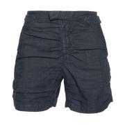 Blauwe Linnen Poplin Gedrapeerde Shorts Vivienne Westwood , Blue , Her...