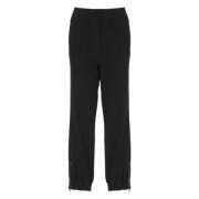 Zwarte Katoenen Broek Elastische Taille Rits Brunello Cucinelli , Blac...