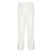 Witte Katoenen Broek Elastische Taille Zakken Brunello Cucinelli , Whi...