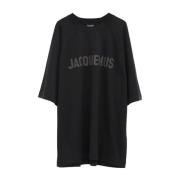 Zwart Logo Crew Neck T-shirt Jacquemus , Black , Heren