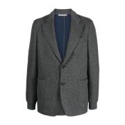 Wol Kasjmier Jas Twee Knopen Canali , Gray , Heren