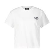 Logo Geborduurd T-Shirt A.p.c. , White , Dames