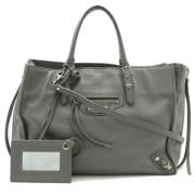 Pre-owned Leather shoulder-bags Balenciaga Vintage , Gray , Dames