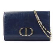 Pre-owned Leather wallets Dior Vintage , Blue , Dames