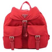 Pre-owned Nylon backpacks Prada Vintage , Red , Dames