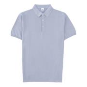 Sky Blue Gebreide Polo Aspesi , Blue , Heren