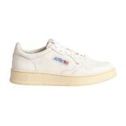 Vintage Stijl Lage Sneaker Wit Leer Autry , White , Heren