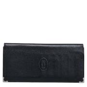 Pre-owned Leather wallets Cartier Vintage , Black , Dames