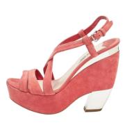 Pre-owned Suede sandals Miu Miu Pre-owned , Pink , Dames