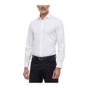 Stretch Kraag Lange Mouw Shirt Calvin Klein , White , Heren