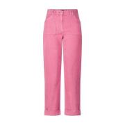 Corduroy High Waist Straight Leg Pants PS By Paul Smith , Pink , Dames