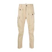 Cargo Broek in Katoen Elastaan Mix Dsquared2 , Beige , Heren