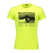 Stijlvol Crew-Neck T-Shirt voor Mannen Diesel , Yellow , Heren
