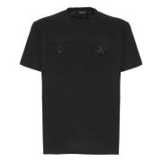 Zwart T-shirt met Strass Logo Dsquared2 , Black , Heren