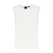 Witte Linnen Mouwloze Top Blaze Textuur Pinko , White , Dames