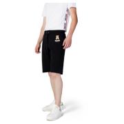 Effen Logo Print Bermuda Shorts Moschino , Black , Heren