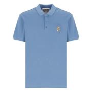 Blauw Polo Shirt met Teddy Bear Logo Moschino , Blue , Heren