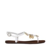 Witte Sandalen met Munt Details Dolce & Gabbana , White , Dames