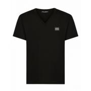 Essential V-hals T-shirt Dolce & Gabbana , Black , Heren