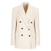 Elegant Ivory Double-Breasted Blazer Brunello Cucinelli , Beige , Dame...