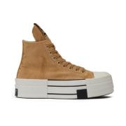 Blonde Hi-Top Platform Sneakers Rick Owens , Beige , Dames