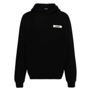 Luxe Katoenen Hoodie met Logo Patch Jacquemus , Black , Heren