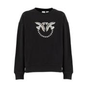 Love Birds Geborduurde Sweatshirt Pinko , Black , Dames