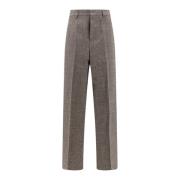 Wijde Pijp Wol Katoen Broek Ami Paris , Brown , Dames