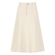 Beige Katoenen Rok met Zakken A.p.c. , Beige , Dames