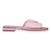 Metallic Pink Sandal Flip Flops Miu Miu , Pink , Dames