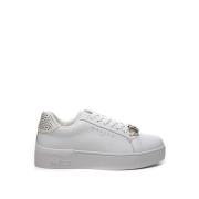 Witte Leren Lage Sneakers Vrouwen Gaëlle Paris , White , Dames