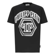 Zwart Crew Neck T-shirt met Print Philipp Plein , Black , Heren