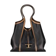 Tricolor Tijdloze Shopping Tas Tod's , Black , Dames