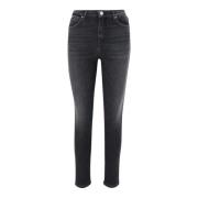 Slim Fit Stretch Katoenmix Jeans Pinko , Blue , Dames