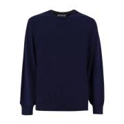 Elegant Crew-Neck Slim Fit Sweater Brunello Cucinelli , Blue , Heren