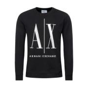 Elegante Sweatshirt met Verfijnde Details Armani Exchange , Black , He...