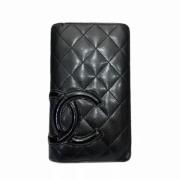 Pre-owned Leather wallets Chanel Vintage , Black , Dames