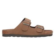 Heren Bruine Nubuck Slide Sandalen met Dikke Banden Er00115491 Estro ,...