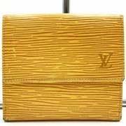 Pre-owned Leather wallets Louis Vuitton Vintage , Yellow , Dames