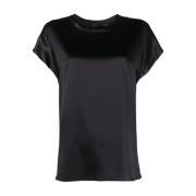 Zwart Satijn Stretch Blouse Pinko , Black , Dames