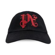 Baseball Cap Palm Angels , Black , Heren